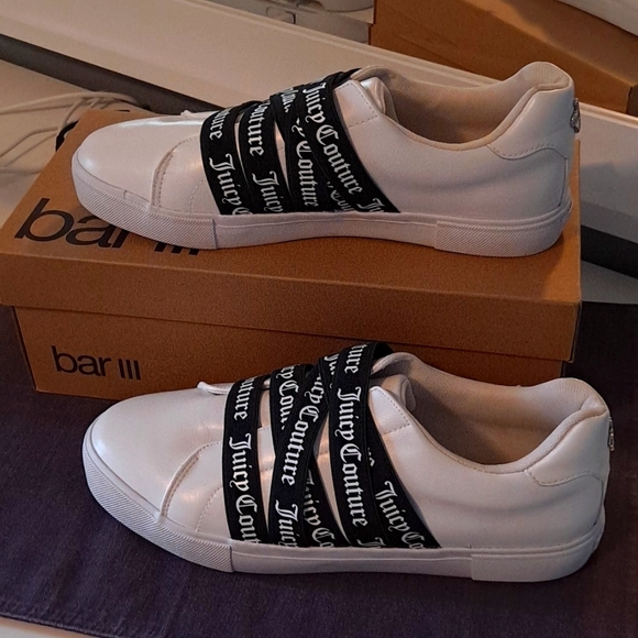 Juicy Couture Black and White Slip on Sneakers No Tie Laces 10 M - Picture 4 of 8